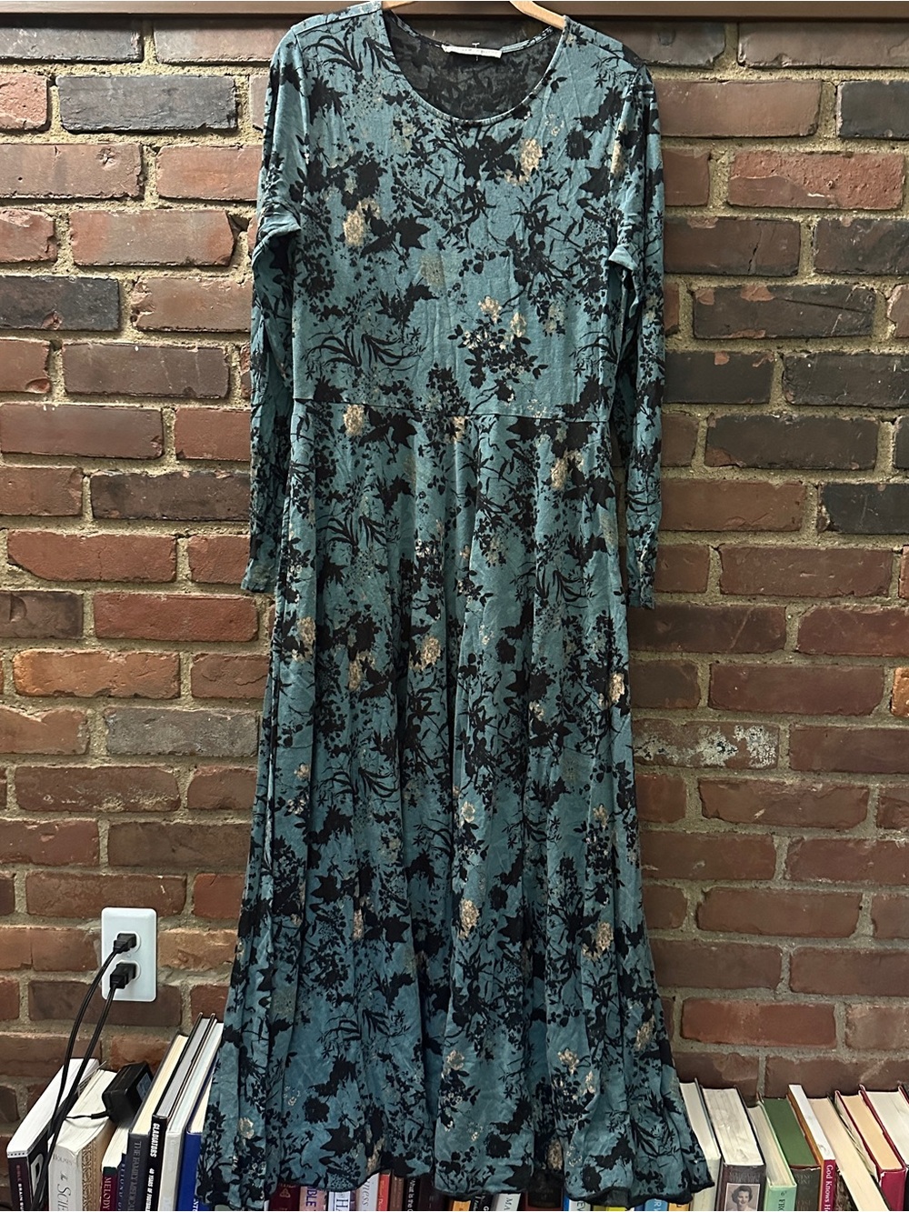 PERUVIAN CONNECTIONS night bloom pocket maxi pima cotton dress